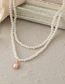 Fashion White Pearl Beaded Double Necklace