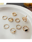 Fashion Gold Alloy Diamond Geometric Snake Ring Set