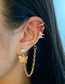 Fashion Gold Alloy Diamond Butterfly Geometric Chain Ear Cuff Set