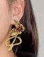 Fashion Gold Alloy Rose Snake Stud Earrings