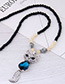 Fashion Blue Fox Pendant Decorated Long Necklace
