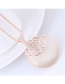 Fashion Rose Gold Hollow Out Flower Decorated Necklace