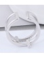 Fashion Silver Color Cross Shape Decorated Double Layer Opening Ring
