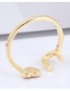 Fashion Gold Color Heart Shape Decorated Opening Ring