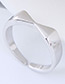 Simple Silver Color Pure Color Decorated Ring