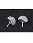 Sweet Silver Color Mushroom Shape Design Pure Color Earrings