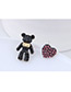Fashion Black Bear Shape Decorated Earrings