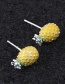 Fashion Yellow Pineapple Shape Decorated Earrings