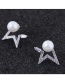 Fashion Silver Color Pearl Decorated Pure Color Earrings