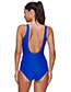 Sexy Blue Pure Color Decorated Swimwear