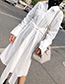 Fashion White Strip Shape Decorated Dress