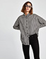 Fashion Balck Grid Shape Decorated Shirt