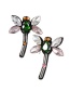 Fashion Pink+green Dragonfly Shape Decorated Earrings