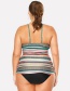 Fashion Multi-color Stripe Pattern Decorated Swimwear