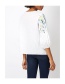 Fashion White Embroidery Design Round Neckline Shirt