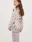Fashion White Flowers Pattern Decorated Long Sleeves Shirt