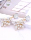 Fashion White Full Diamond Decorated Earrings