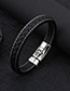 Fashion Blue+black Grid Pattern Decorated Bracelet