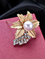 Fashion Gold Color Leaf&pearls Decorated Brooch