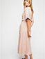 Fashion Pink V Neckkline Design Flower Pattern Dress