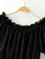 Fashion Black Pure Color Decorated Blouse