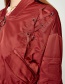 Fashion Red Pure Color Design Long Sleeves Jacket