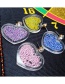 Fashion Purple Beads Decorated Heart Shape Earrings