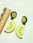Fashion Yellow Lemon Shape Design Simple Earrings