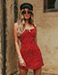 Fashion Red Dots Pattern Decorated Suspender Dress
