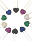 Fashion Green+silver Color Heart Shape Decorated Necklace