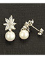 Fashion Silver Color Pearl&diamond Decorated Earrings