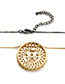 Fashion Black+white Round Shape Decorated Hollow Out Necklace