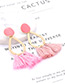 Fashion Pink Tassel Decorated Pure Color Earrings