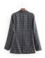 Fashion Gray Grids Pattern Decorated Coat