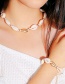 Vintage White+silver Color Shell Shape Decorated Anklet