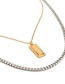 Fashion Gold Color Square Shape Decorated Multi-layer Necklace
