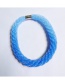 Fashion Light Blue Pure Color Decorated Necklace