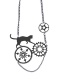 Fashion White+black Cat Shape Decorated Necklace