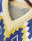 Trendy Blue V Neckline Design Long Sleeves Sweater