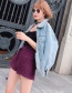 Trendy Blue Pure Color Design Long Sleeves Coat