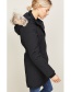 Elegant Black Pure Color Design Long Sleeves Parker Coat
