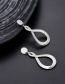 Elegant Silver Color Letter 8 Shape Design Pure Color Earrings