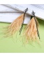 Fashion Orange Feather Decorated Earrings