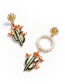 Fashion Multi-color Cactus Shape Decorated Earrings