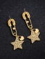 Fashion Gold Color Star&heart Shape Decorated Earrings