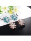 Fashion Blue+silver Color Flower Shape Decorated Earrings