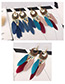 Vintage Multi-color Leaf Decorated Earrings