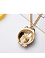 Fashion White+gold Color Owl Shape Decorated Necklace