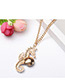 Fashion Gold Color+green Seahorse Shape Decorated Neclace