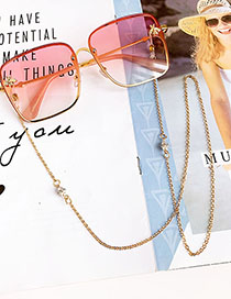 Fashion Gold Alloy Pearl Diamond Glasses Chain